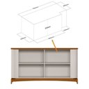 Ver imagem 7 de Buffet Aparador Arredondado 4 Portas com Pés de Madeira Maciça 160x82x40cm