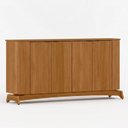 Ver imagem 2 de Buffet Aparador Arredondado 4 Portas com Pés de Madeira Maciça 160x82x40cm
