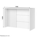 Ver imagem 4 de Bancada Ilha Gourmet 146cm 100% MDF com Ripado Branco HP Americana