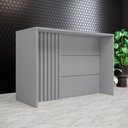 Ver imagem 1 de Bancada Ilha Gourmet 146cm 100% MDF com Ripado Cinza Americana