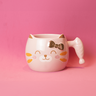 Caneca de Porcelana Cat Loves Fish - Rosa - 2