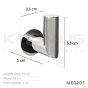 Ver imagem 4 de Cabide Simples Inox Preto Fosco - Kromus Me0201b
