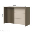Ver imagem 4 de Bancada Ilha Gourmet 146cm 100% MDF com Ripado Duna/Cristal Connect