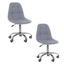 Ver imagem 2 de Kit 02 Cadeiras Office Eiffel Botonê Ajustável Base Giratória + E-book