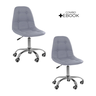 Kit 02 Cadeiras Office Eiffel Botonê Ajustável Base Giratória + E-book - 1