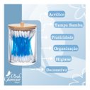 Ver imagem 6 de Porta Algodão Cotonete P/ Banheiro Limpeza de Pele Bambú / 989 Pgb Porta Algodão Redondo Bambu