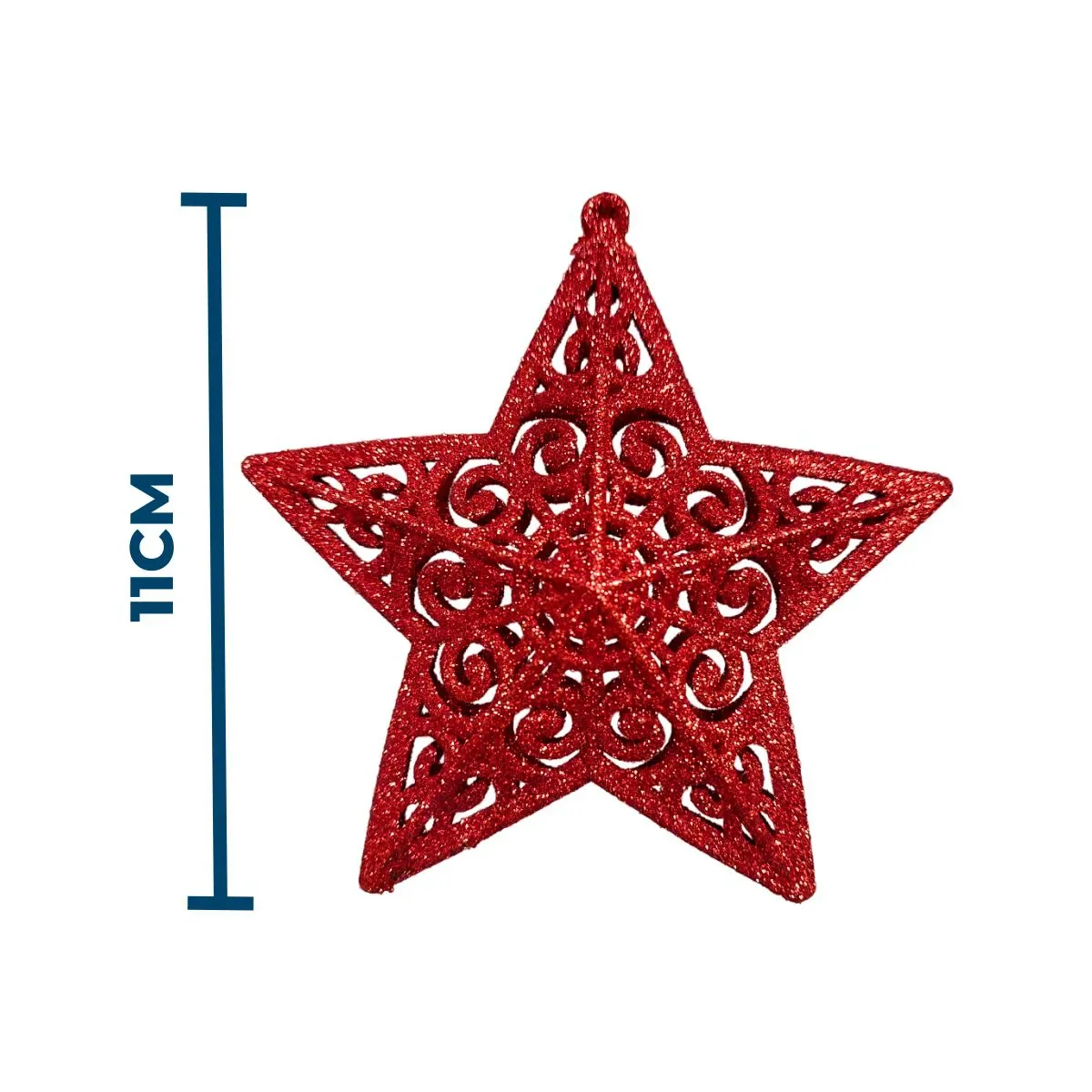 Ver imagem 2 de Kit Enfeite Estrela Natalina Sortida 11cm Nat7032 - Vermelho