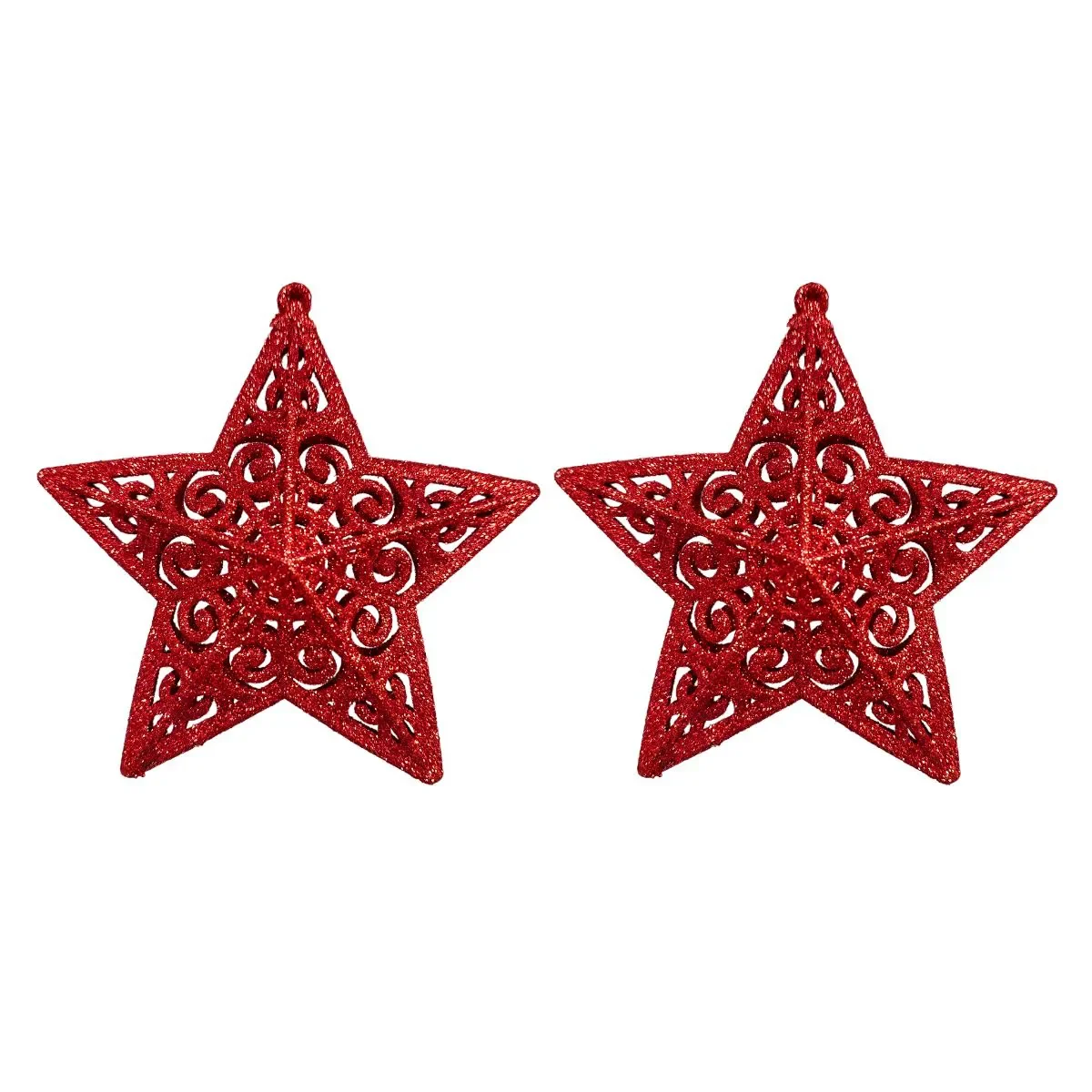 Ver imagem 1 de Kit Enfeite Estrela Natalina Sortida 11cm Nat7032 - Vermelho