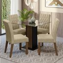 Ver imagem 1 de Conjunto Sala de Jantar Mesa Tampo de Vidro 4 Cadeiras Rustic/preto/imperial Noemi Madesa
