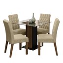 Ver imagem 2 de Conjunto Sala de Jantar Mesa Tampo de Vidro 4 Cadeiras Rustic/preto/imperial Noemi Madesa