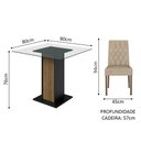 Ver imagem 3 de Conjunto Sala de Jantar Mesa Tampo de Vidro 4 Cadeiras Rustic/preto/imperial Noemi Madesa