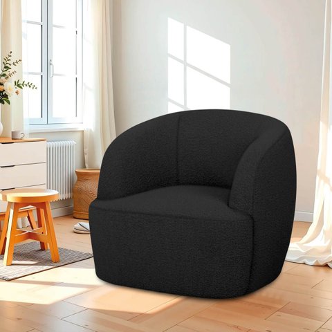 Poltrona Orgânica Luxo Recepção Nuvia Bouclé