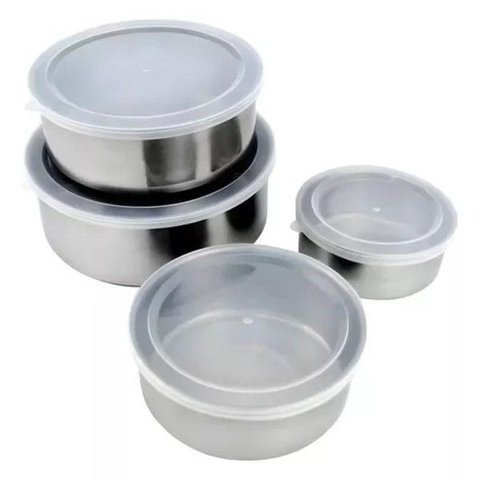 Conjunto de 4 Tígleas de Inox Clink Tamanho Diferentes