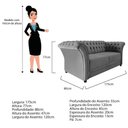Ver imagem 7 de Sofá Recamier Divã Chesterfield 175cm Sofia Suede Cinza Capitonê- Mabe Magazine