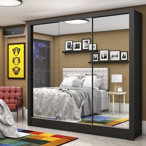 Guarda-roupa Casal 3 Portas com Espelho Santiago Premium Espresso Móveis