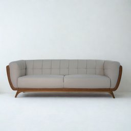 Sofá 2 Lugares 180cm com Pés em Madeira Linha Premium Compose em Bouclê Off-white e Corino Caramelo - 2