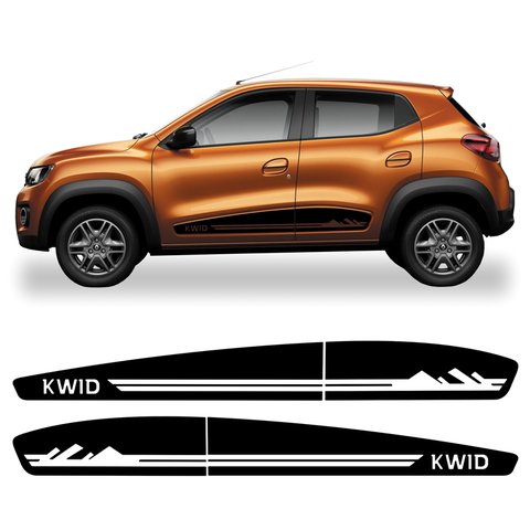 Kit Adesivo Renault Kwid Faixa Lateral Porta 2017/2022 Kwd14 Preto Teu Adesivo