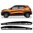 Ver imagem 1 de Kit Adesivo Renault Kwid Faixa Lateral Porta 2017/2022 Kwd14 Preto Teu Adesivo