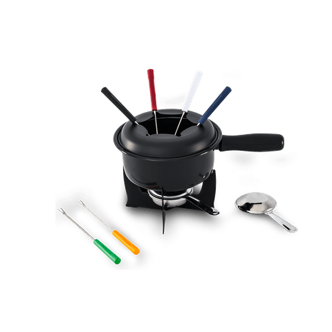 Conjunto para Fondue Brinox Fondue & Petiscos 10 Peças Aço Inox Preto