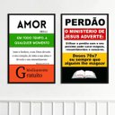 Ver imagem 1 de Kit 2 Quadros Evangélicos Amor e Perdão 45x34cm:moldura Preta
