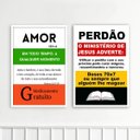 Ver imagem 2 de Kit 2 Quadros Evangélicos Amor e Perdão 45x34cm:moldura Preta
