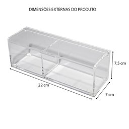PORTA COTONETE E ALGODÃO ORGANIZADOR ACRÍLICO 4MM COM TAMPA ORG-CA CENTAURI ACRÍLICOS Centauri Acríl - 6