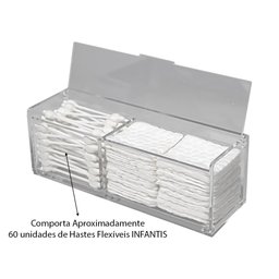 PORTA COTONETE E ALGODÃO ORGANIZADOR ACRÍLICO 4MM COM TAMPA ORG-CA CENTAURI ACRÍLICOS Centauri Acríl - 5