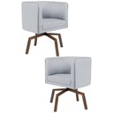 Ver imagem 1 de 2 Poltronas Base Ka Madeira Betina C-315 Linho Cinza Domi