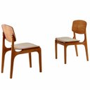 Ver imagem 1 de Conjunto com 2 Cadeiras Malta Gold em Madeira Maciça para Sala de Jantar Moderna Mobília