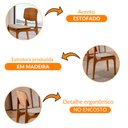 Ver imagem 5 de Conjunto com 2 Cadeiras Malta Gold em Madeira Maciça para Sala de Jantar Moderna Mobília