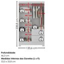 Ver imagem 3 de Guarda Roupa Solteiro 4 Portas com Espelho Primor 121x209 cm Branco Absoluto Zanz