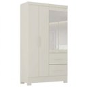 Ver imagem 1 de Guarda Roupa Solteiro 4 Portas com Espelho Primor 121x209 cm Branco Absoluto Zanz