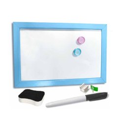Mini Lousa Quadro Branco Magnético 20x30 C/ Imã Caneta Apagador:azul - 1