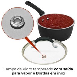 Jogo de Panelas Antiaderente Cerâmica de Indução 8 Peças Brinox Select Premium 4798/502 - 4