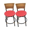 Ver imagem 1 de Kit 2 Banquetas Baixa de Cozinha Encosto Junco
