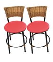 Ver imagem 1 de Kit 2 Banquetas Baixa de Cozinha Encosto Junco
