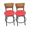Ver imagem 1 de Kit 2 Banquetas Baixa de Cozinha Encosto Junco