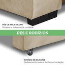 Ver imagem 7 de Sofa Retratil Reclinavel 2 Lugares 2,30 Vitória Veludo Bege Lansofbr