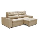 Ver imagem 3 de Sofa Retratil Reclinavel 2 Lugares 2,30 Vitória Veludo Bege Lansofbr