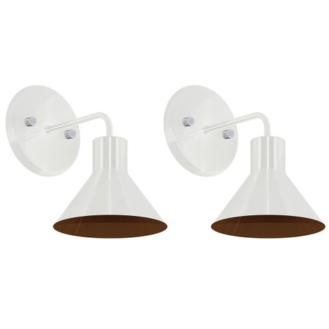 Kit 2 Arandela Interna Retro Tenesse Aluminio Branco / Cobre