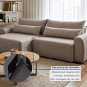 Ver imagem 7 de Sofá Retrátil 4 Lugares Veludo Cinza 290cm Kairós