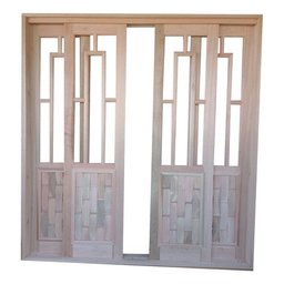 Porta Correr Troia/couro Eucalipto 2,15x1,40 Cx14 Frainer - 2
