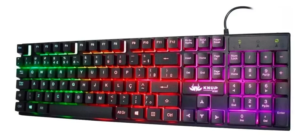 Teclado Gamer Led Rgb Semi Mecânico Usb Knup Kp-2043