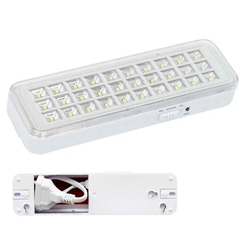 Luminária de Emergência Recarregavel com 30 Leds Corredor Lampada Bateria Saida Bivolt