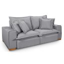 Ver imagem 3 de Sofá Confortável Retrátil Reclinável com Molas Ensacadas no Assento Tecido Linho Cinza Claro 2,10m