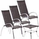 Ver imagem 1 de Jogo 3 Cadeiras Mesa Alumínio P/ Área Piscina e Jardim Trama Tabaco