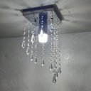 Ver imagem 1 de Lustre Para Sala Cristal Acrílico 14x14 Cm Alt 30 Cm Soq E27