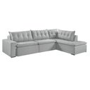 Ver imagem 2 de Sofá Retrátil 6 Lugares 316cm com Chaise a Direita de 91cm Presidente Cinza Gelo