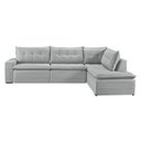 Ver imagem 4 de Sofá Retrátil 6 Lugares 316cm com Chaise a Direita de 91cm Presidente Cinza Gelo
