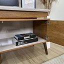 Ver imagem 5 de Rack Lumina para Tv até 75", Fita de Led Embutida 2 Portas e Cinamomo/off White- Artely